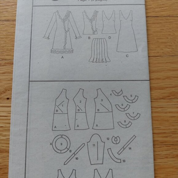 Vintage Vogue Dress Sewing Pattern Top Skirt Size 14-18 Ruffle Gored 2677 - Picture 8 of 10